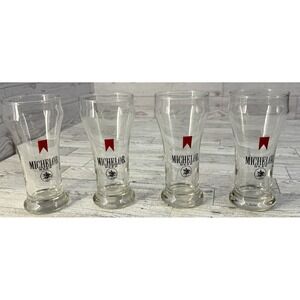Lot of 4 Vintage Michelob Pilsner Beer Glass Glasses 5 7/8" Tall Z‎